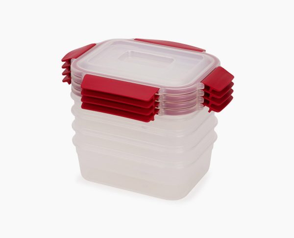 Nest? Lock 8-Piece Red 1.1L Food Container Set