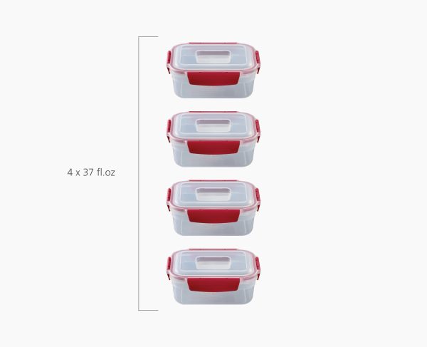 Nest? Lock 8-Piece Red 1.1L Food Container Set - Image 5