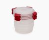 Nest? Lock 8-Piece Red 1L Round Food Container Set