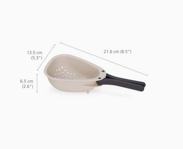 Droplet Mini White Colander with Folding Handle - Image 7