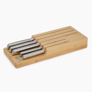 Elevate? Steel Knife Set with In-drawer Bamboo Storage Tray