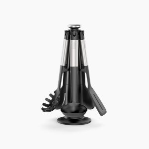 Elevate? Stainless-steel Silicone 5-piece Utensils Carousel Set