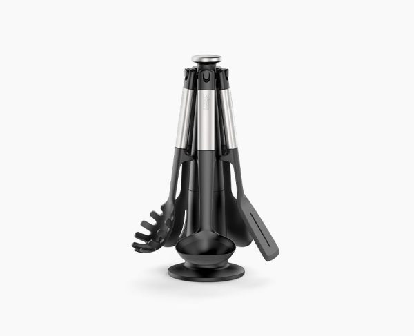 Elevate? Stainless-steel Silicone 5-piece Utensils Carousel Set