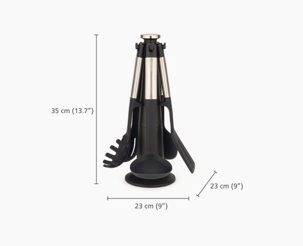 Elevate? Stainless-steel Silicone 5-piece Utensils Carousel Set - Image 9
