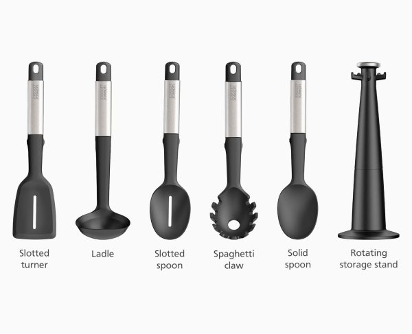 Elevate? Stainless-steel Silicone 5-piece Utensils Carousel Set - Image 8