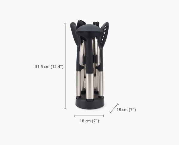 Elevate? Fusion 5-piece Stainless-steel Utensil Set with Compact Stand - Image 9