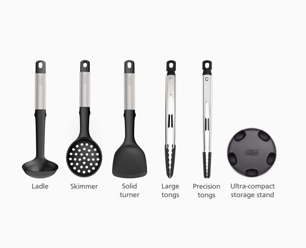 Elevate? Fusion 5-piece Stainless-steel Utensil Set with Compact Stand - Image 8