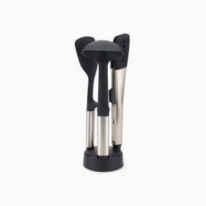Elevate? Fusion 3-piece Stainless-steel Utensil Set with Compact Stand