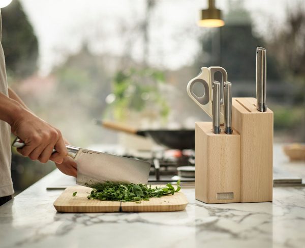 Elevate? Fusion 5-piece Knife & Scissor Set with Beechwood Block - Image 2