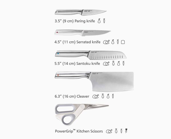 Elevate? Fusion 5-piece Knife & Scissor Set with Beechwood Block - Image 10