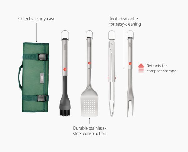 GrillOut? 4-Piece Stainless-Steel BBQ Utensil Set with Storage Case - Image 5