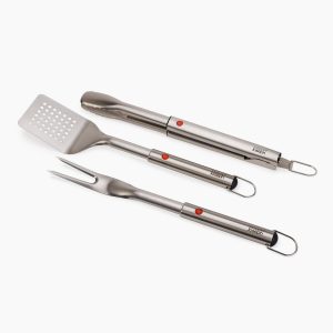 GrillOut? 3-Piece Stainless-Steel BBQ Turner, Tongs & Fork Set