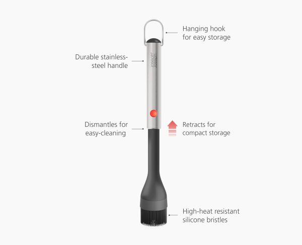 GrillOut? Black BBQ Silicone Basting Brush with Extending Handle - Image 5