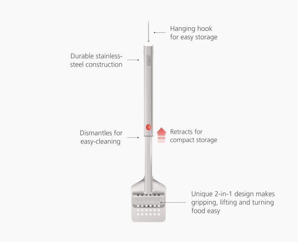 GrillOut? Stainless-Steel BBQ Turner Tongs with Extending Handle - Image 5