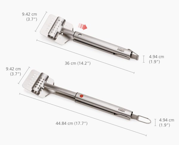 GrillOut? Stainless-Steel BBQ Turner Tongs with Extending Handle - Image 6