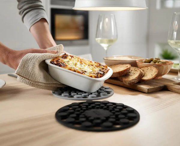 Spot-On? Set of 2 Gray Silicone Trivets - Image 2