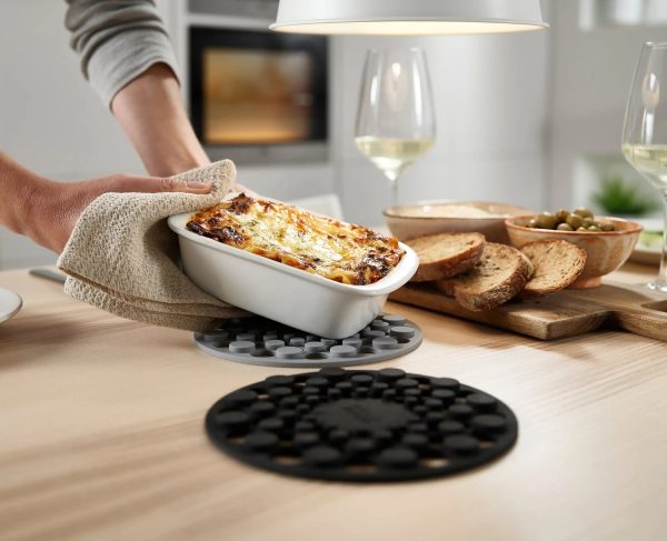 Spot-On? Set of 2 Gray Silicone Trivets - Image 3