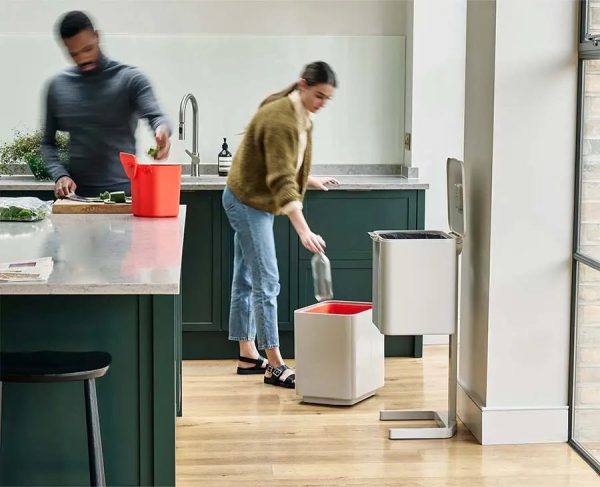 Totem Max 60L Stone Waste & Recycling Trash Can Starter Set - Image 2
