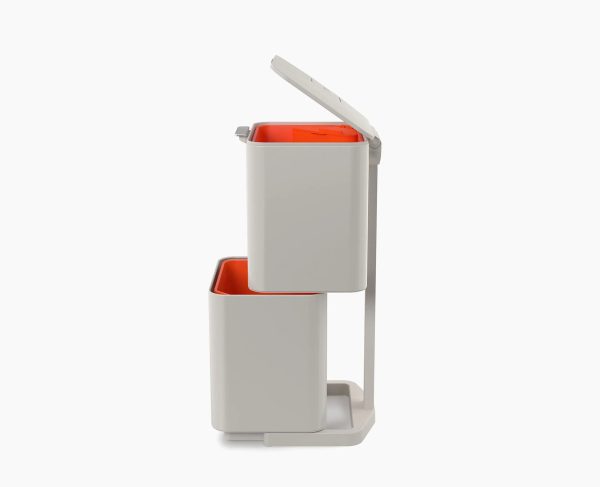 Totem Compact 40L Stone Waste & Recycling Trash Can Starter Set - Image 3