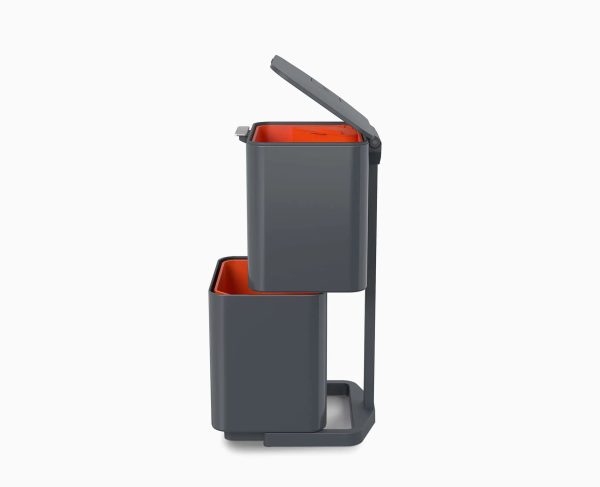 Totem Compact 40L Gray Waste & Recycling Trash Can Starter Set - Image 3