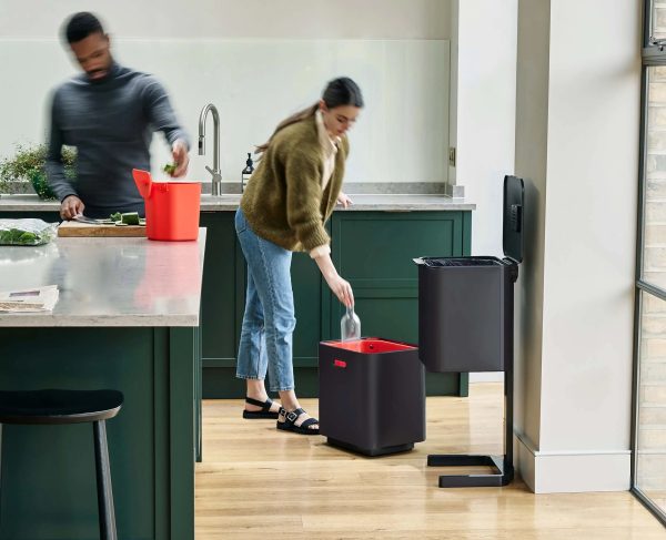 Totem Max 60L Black Waste & Recycling Trash Can Starter Set - Image 2