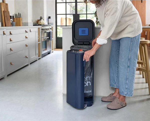 Porta? 40L Easy-empty Blue Step Trash Can - Image 2
