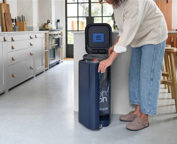 Porta? 40L Easy-empty Blue Step Trash Can - Image 3