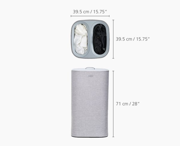 2-piece Gray Laundry Basket Set - Image 8
