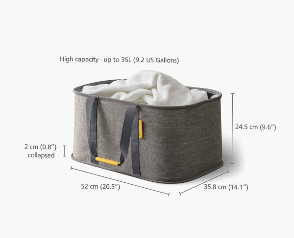 2-piece Gray Laundry Basket Set - Image 9