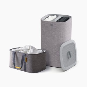 2-piece Gray Laundry Basket Set
