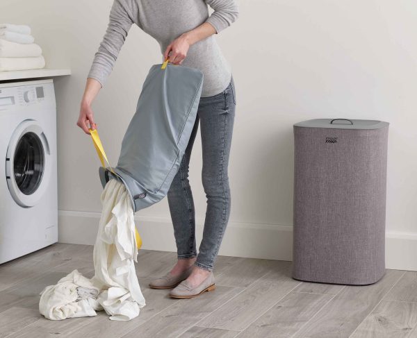 2-piece Gray Laundry Basket Set - Image 5