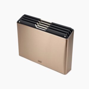 Folio? Steel 4-piece Cutting Board Set With Rose Gold Stainless-Steel Case