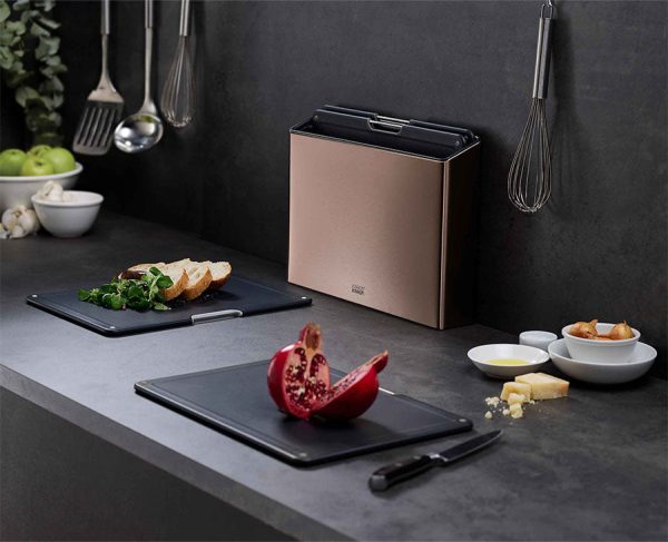 Folio? Steel 4-piece Cutting Board Set With Rose Gold Stainless-Steel Case - Image 2