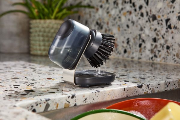 SinkTech? Compact Soap Dispensing Dish Brush with Steel Stand - Image 2