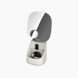 Viva Pedestal Mirror with Cosmetic Organizer