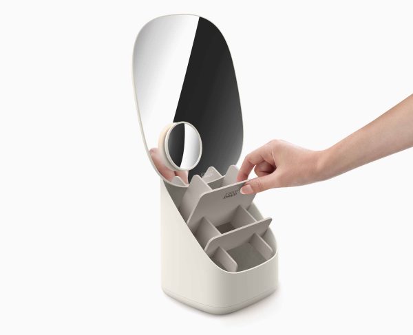 Viva Pedestal Mirror with Cosmetic Organizer - Image 4