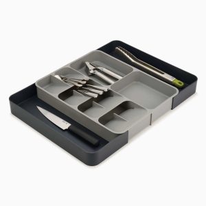 DrawerStore? Gray Expanding Cutlery, Utensil & Gadgets Organizer