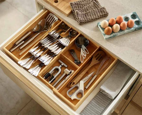DrawerStore? Bamboo Expanding Cutlery, Utensil & Gadgets Organizer - Image 2