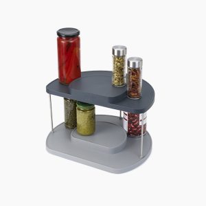 CupboardStore? 2-tier Gray Rotating Organizer