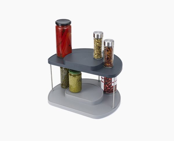 CupboardStore? 2-tier Gray Rotating Organizer