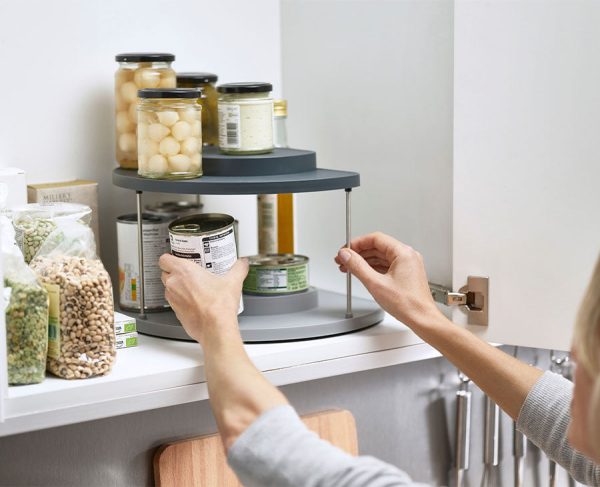 CupboardStore? 2-tier Gray Rotating Organizer - Image 2
