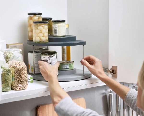CupboardStore? 2-tier Gray Rotating Organizer - Image 3