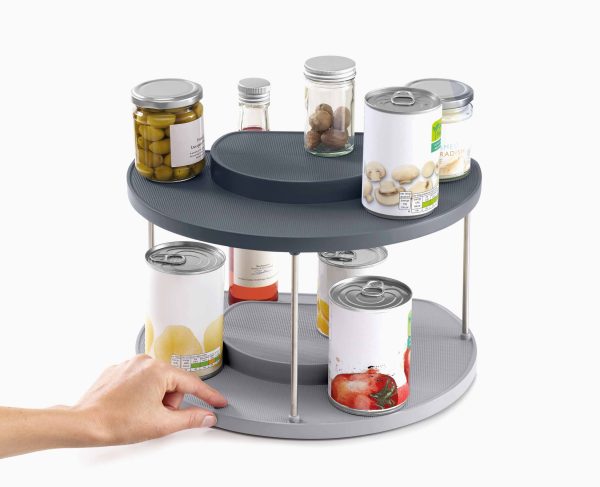 CupboardStore? 2-tier Gray Rotating Organizer - Image 5
