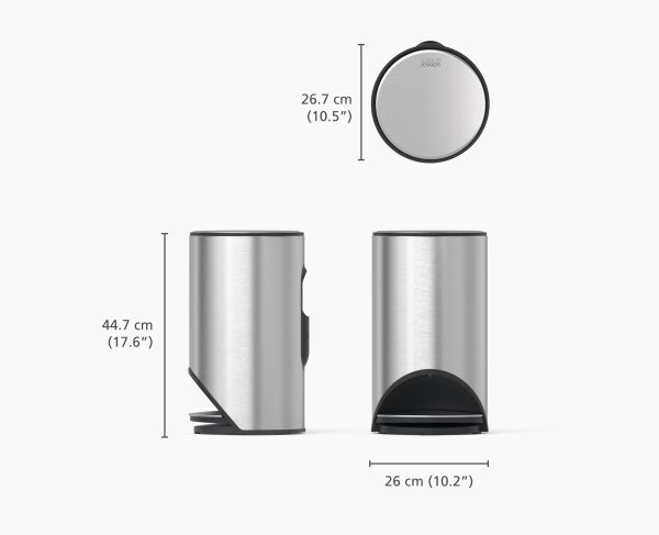 Arc? 10L Easy-push Stainless-steel Pedal Trash Can - Image 5