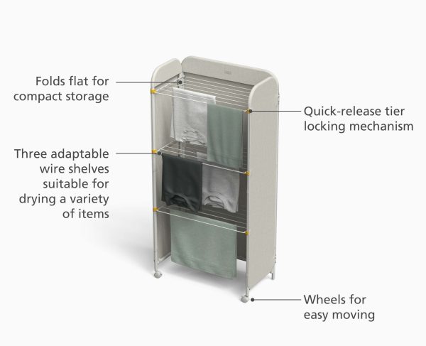 Eclipse? 3-tier Ecru Clothes Drying Rack With Screen - Image 5