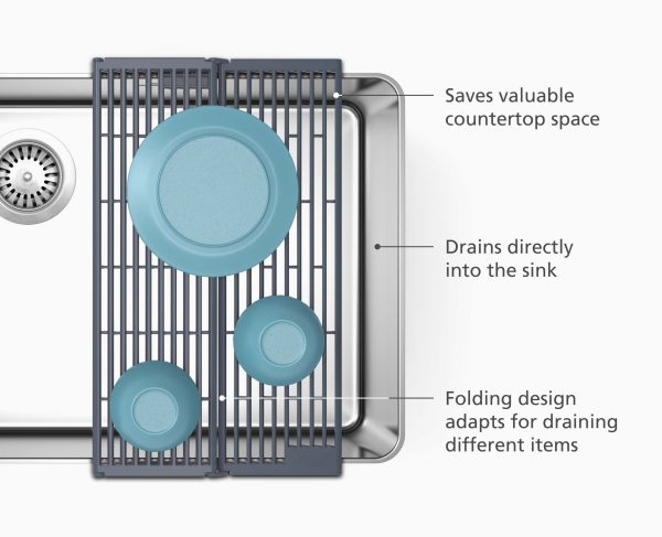 Platform Folding Gray Sink Drainer - Image 3