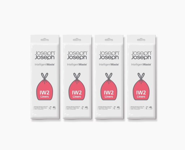 IW2 4L White Food Waste Caddy Trash Bags - 4 pack - Image 3
