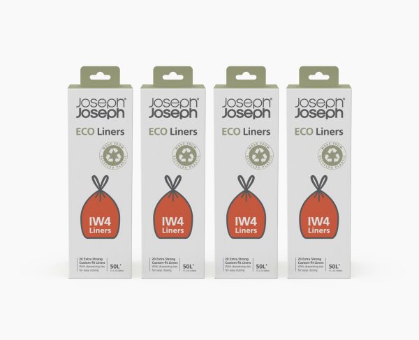IW4 50L Gray Recycled Trash Bags - 4 pack - Image 3