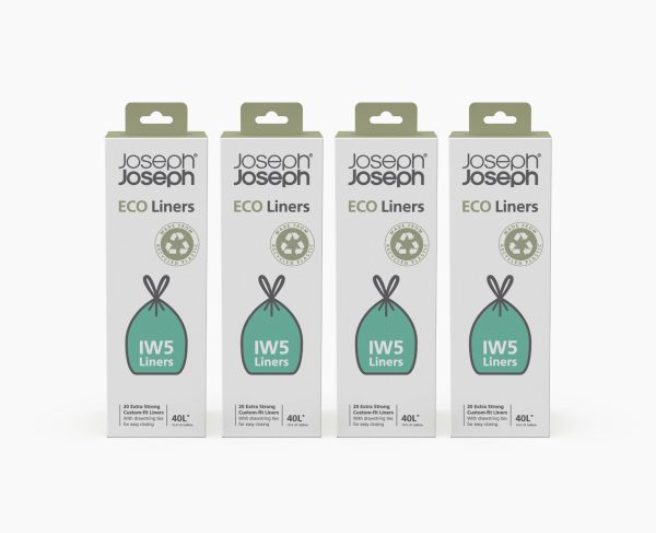 IW5 40L Gray Recycled Trash Bags - 4 pack - Image 3