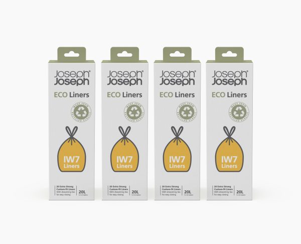 IW7 20L Gray Recycled Trash Bags - 4 pack
